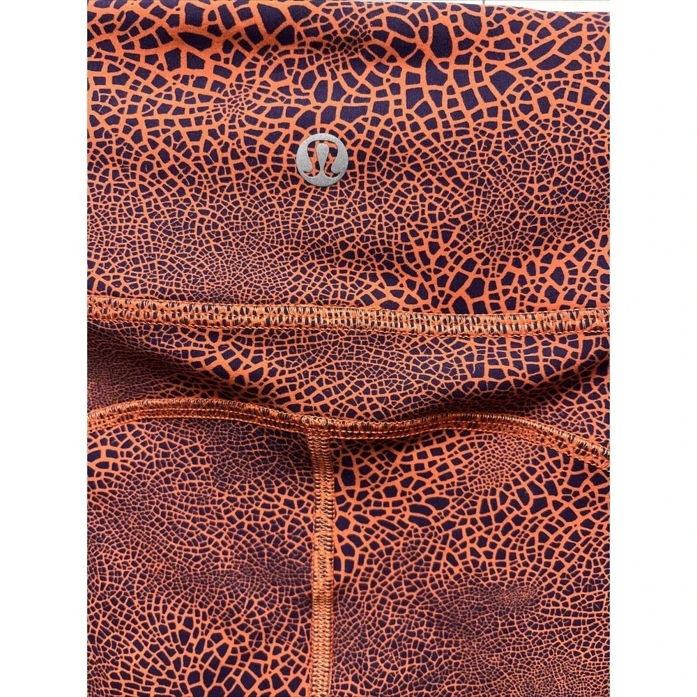 Lululemon Invigorate HR Tight Size 6 Crackle Glaze Orange Excellent 23 L